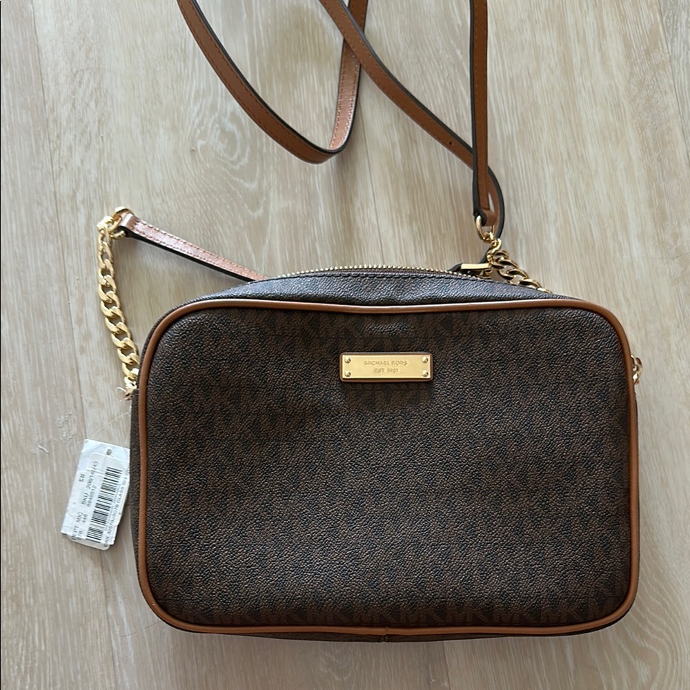 Michael Kors Brown Monogram Crossbody Bag